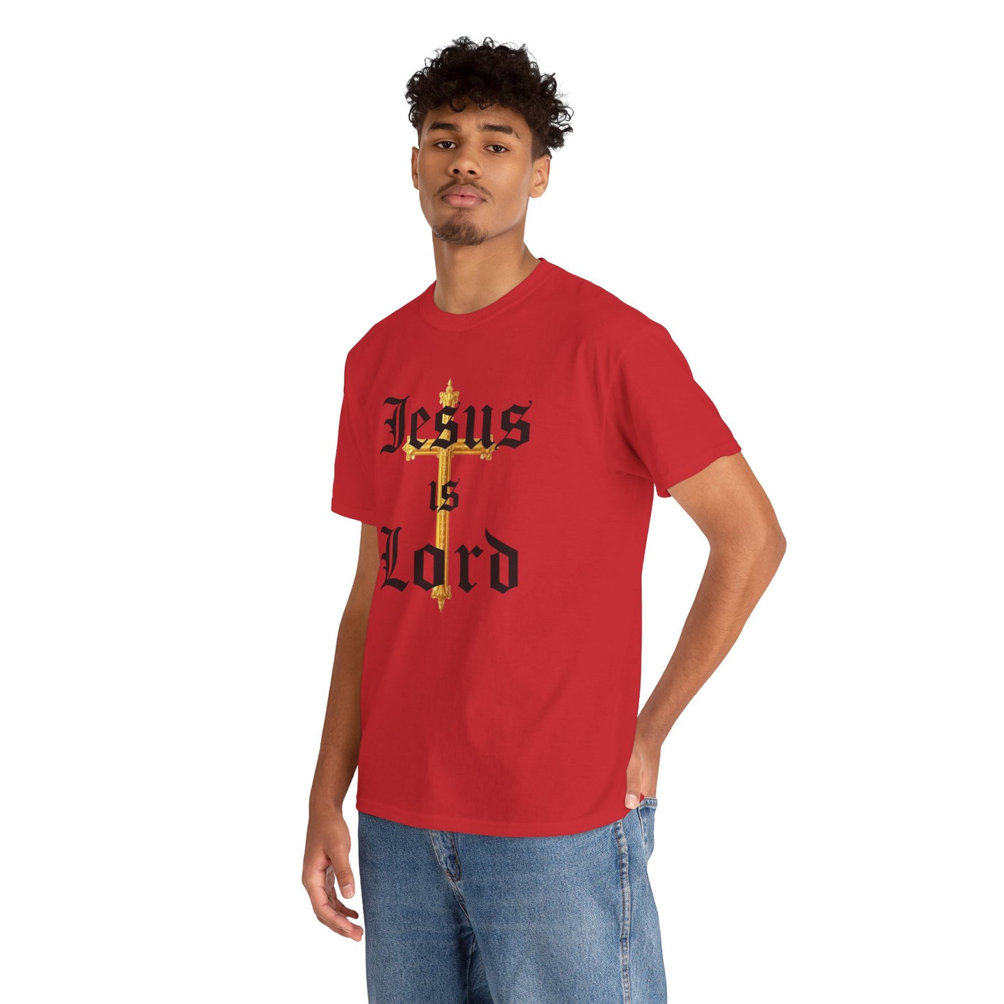 Jesus is Lord with Cross - Men's Christian T-Shirt