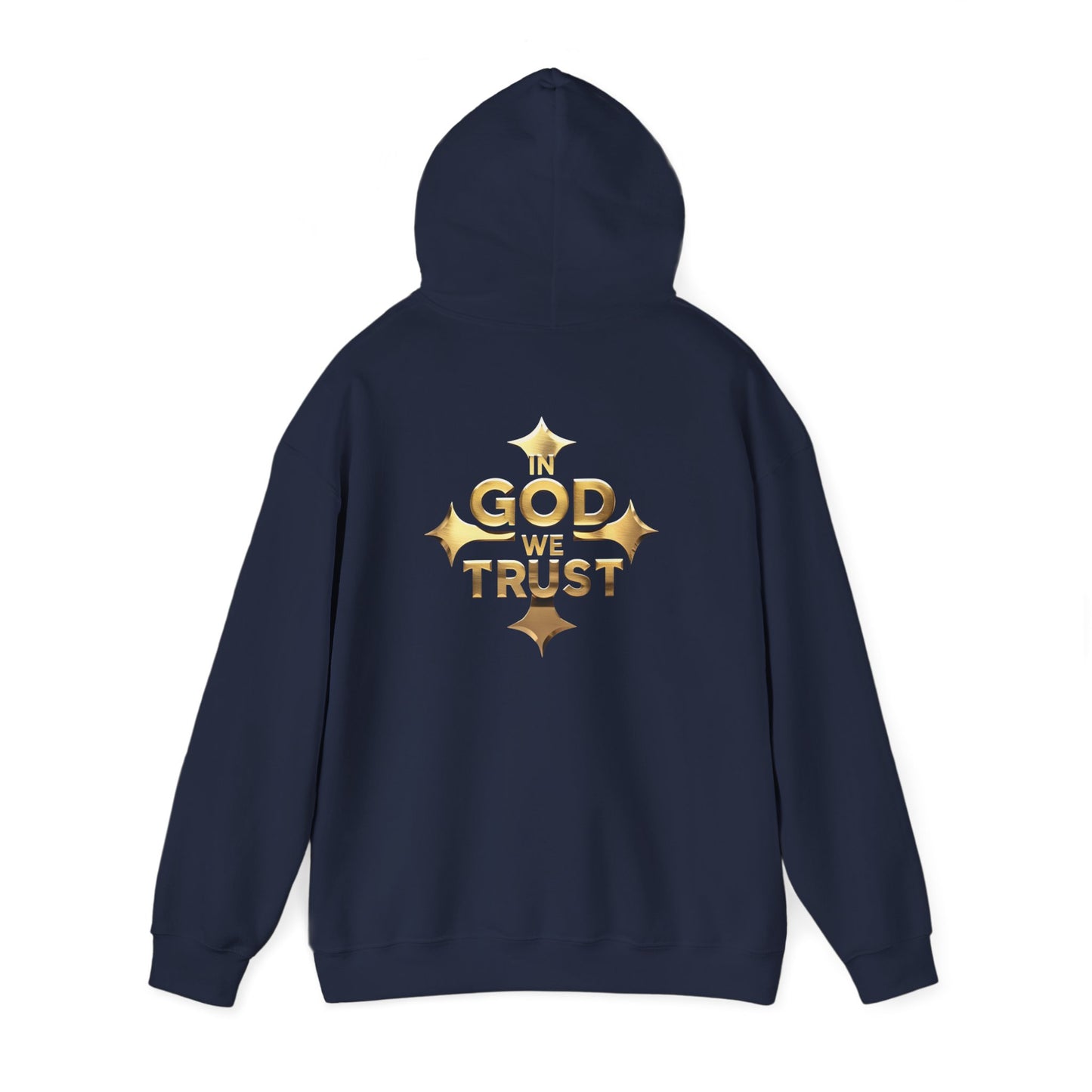 In God We Trust (Gold) - Women's Christian Hoodie with Golden Cross