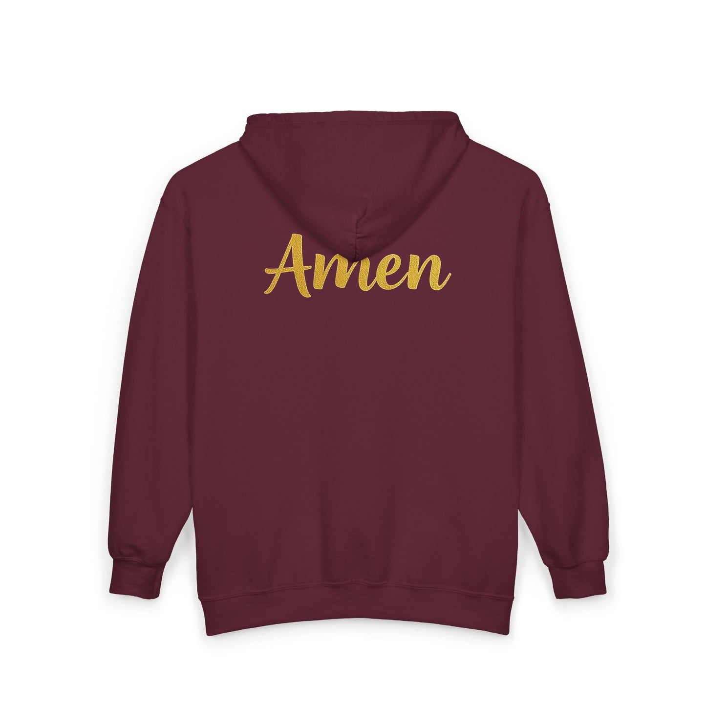 Amen in Motion – Women’s Zip-Up Hoodie (White Logo)