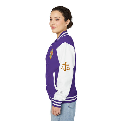 Victory in Christ Women’s Letterman Jacket – Grace in Triumph