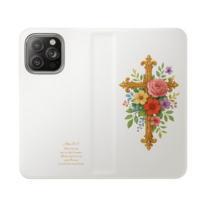 Floral Cross Wallet Case for iPhone – Faith in Bloom