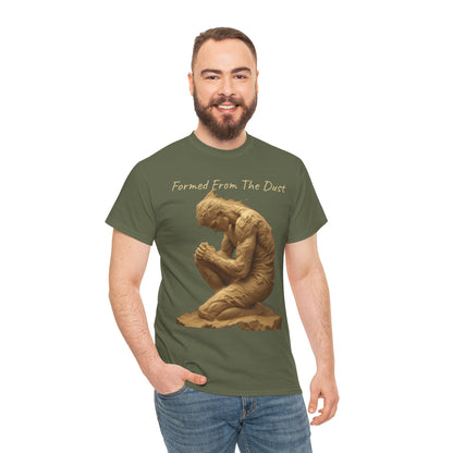 Formed from the Dust | Men’s Christian T-Shirt with Genesis 2:7 (Light Lettering)
