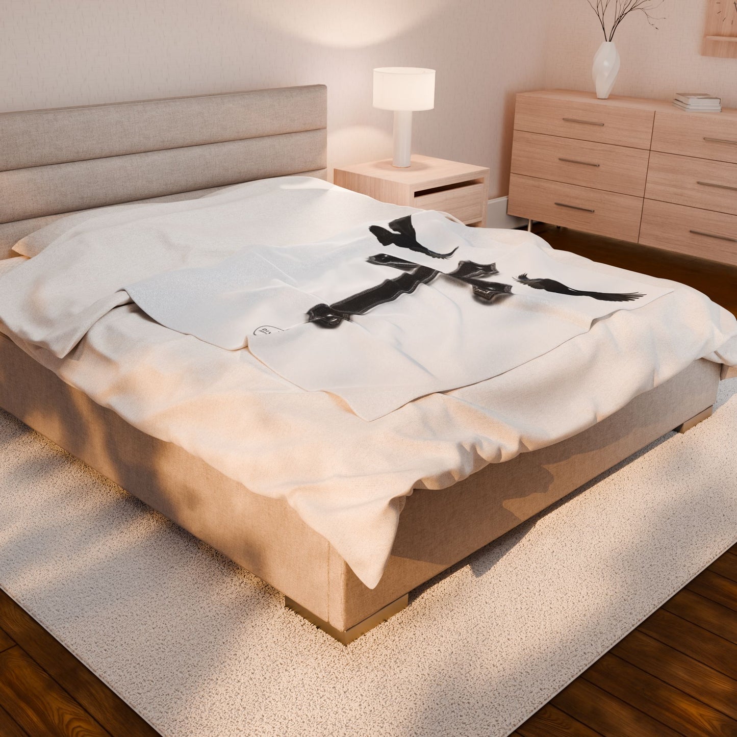 Faith in Flight: Riveted Cross & Crows Blanket