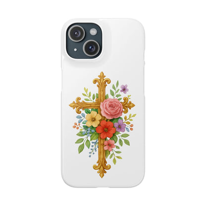 Floral Cross Snap Case for iPhone – Faith in Bloom