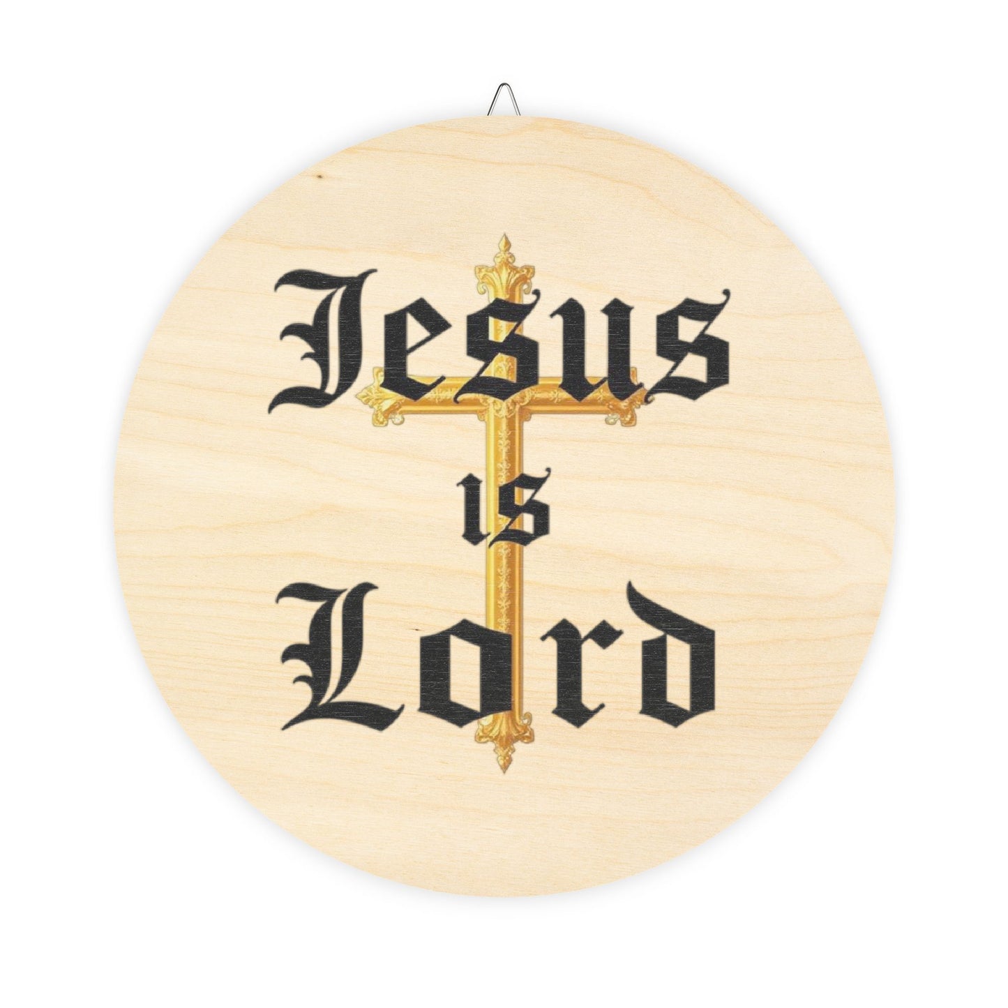 Jesus Is Lord Wall Hanging — Gold Cross Christian Décor