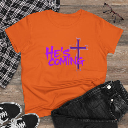 Faithful & Fearless Women’s T-Shirt – “He’s Coming” Christian Prophecy Tee