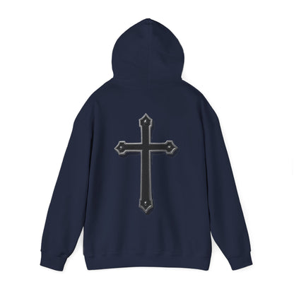 Warrior’s Black Cross Women’s Hoodie – Front & Back Christian Apparel | Ephesians 6:11