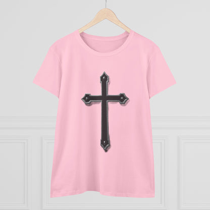 Warrior’s Black Cross Women’s Christian T-Shirt | Ephesians 6:11