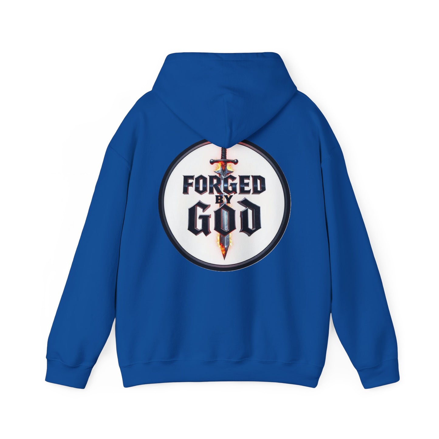 Forged by God Men’s Christian Hoodie – Strength & Faith Sweatshirt