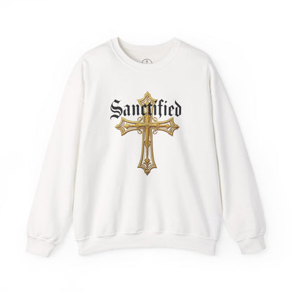 Sanctified Men's Gothic Cross Sweatshirt – Bold Christian Comfort