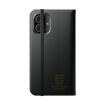 Black Chi Rho Folding Case for iPhone – Faith in Every Step