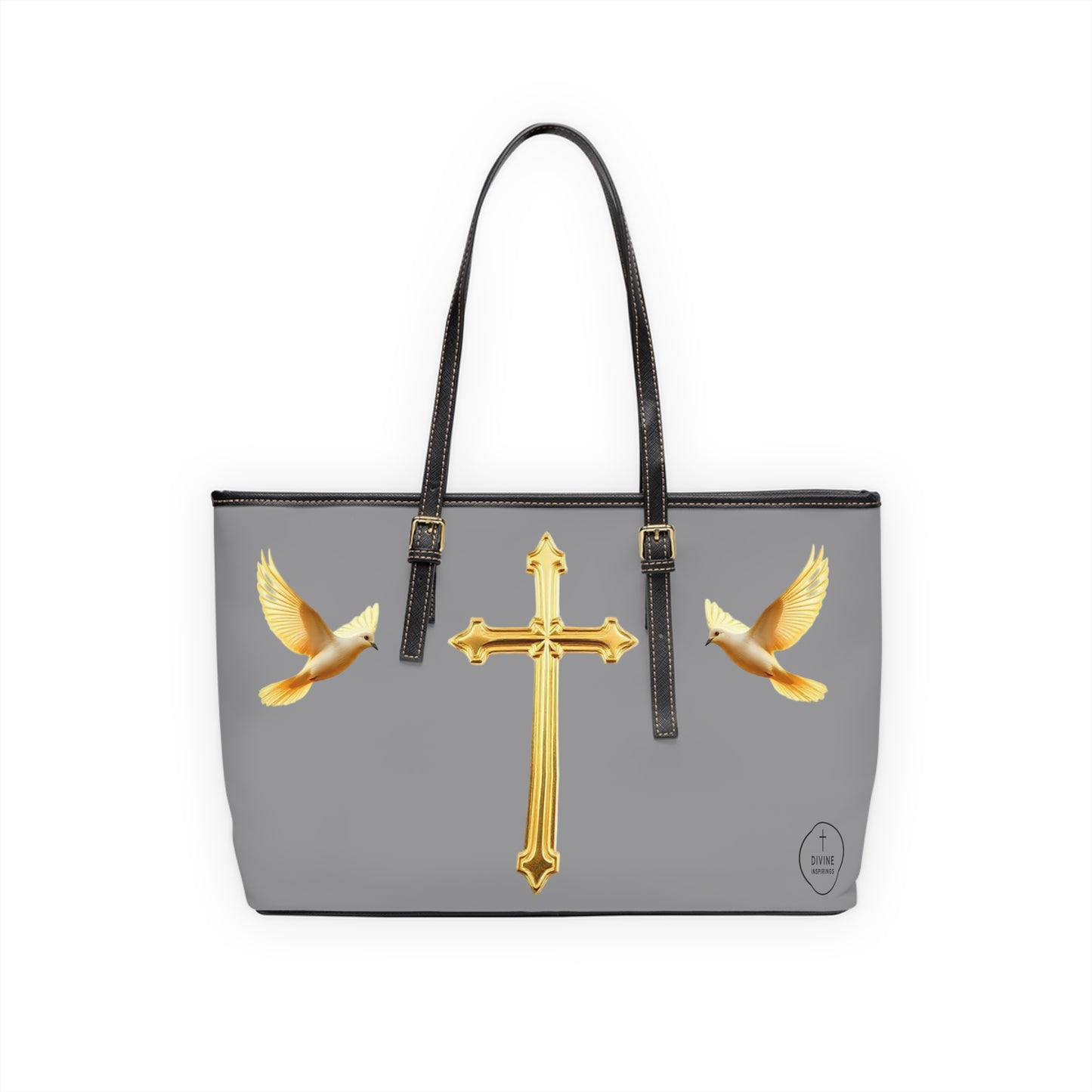Faith, Peace, and Renewal Shoulder Bag in Grey