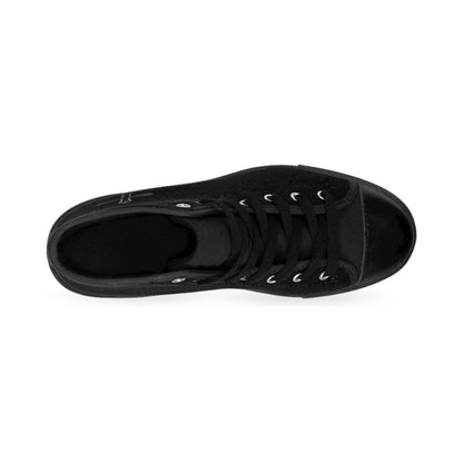 Faithful Stride Shadow – Men’s Black High-Top Sneakers with Black Cross, Black Sole & Tongue