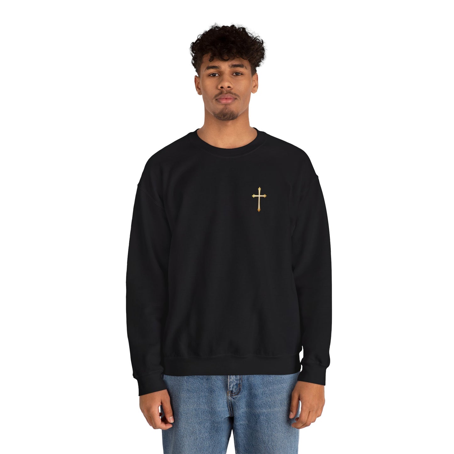 Elegant Gold Cross Men's Sweatshirt