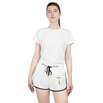 Golden Grace Women's Shorts with Gold Cross Design
