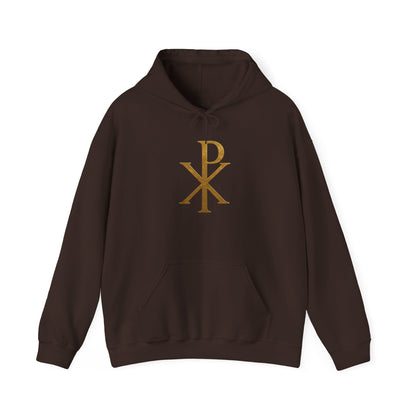 Chi Rho in Gold - Men’s Christian Hoodie