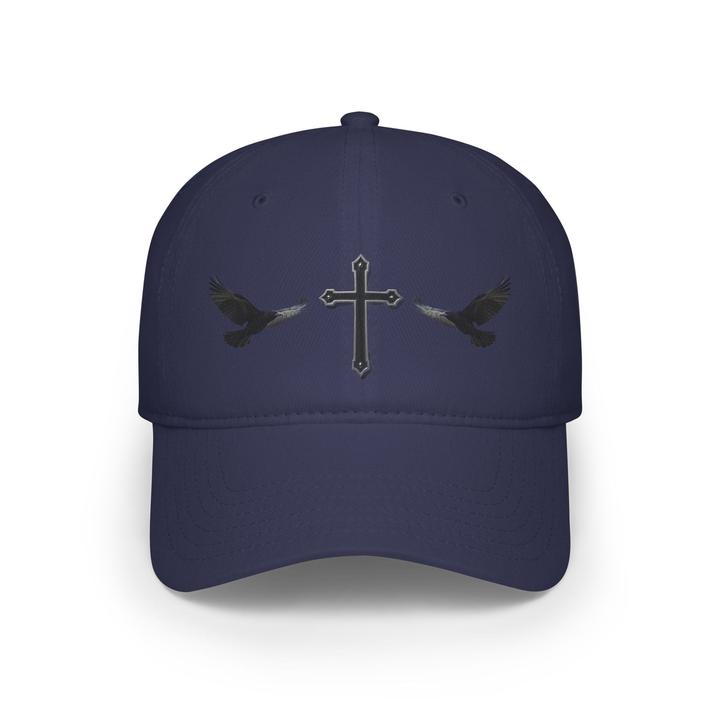 Wings of Providence” – Black Cross & Crow Embroidered Cap