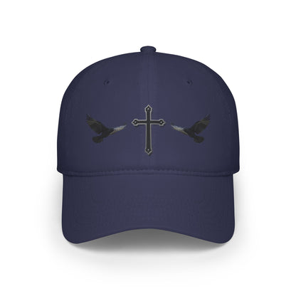 Wings of Providence” – Black Cross & Crow Embroidered Cap