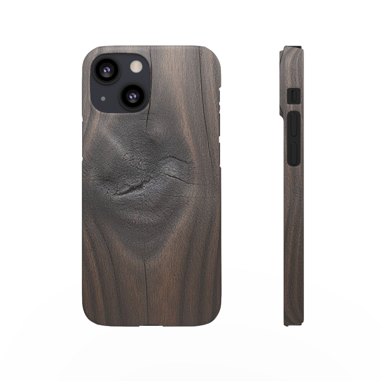 iPhone Snap Case – Dark Wood Grain Design
