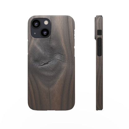 iPhone Snap Case – Dark Wood Grain Design