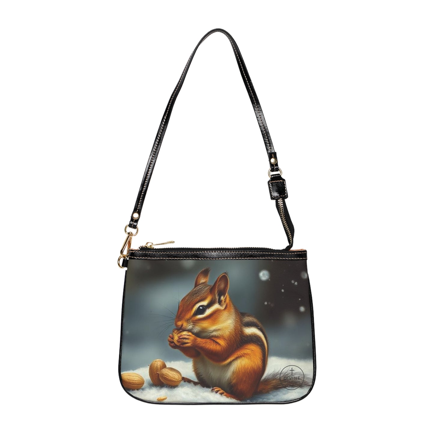 Winter Blessings Shoulder Bag – Chipmunk in Snow Design