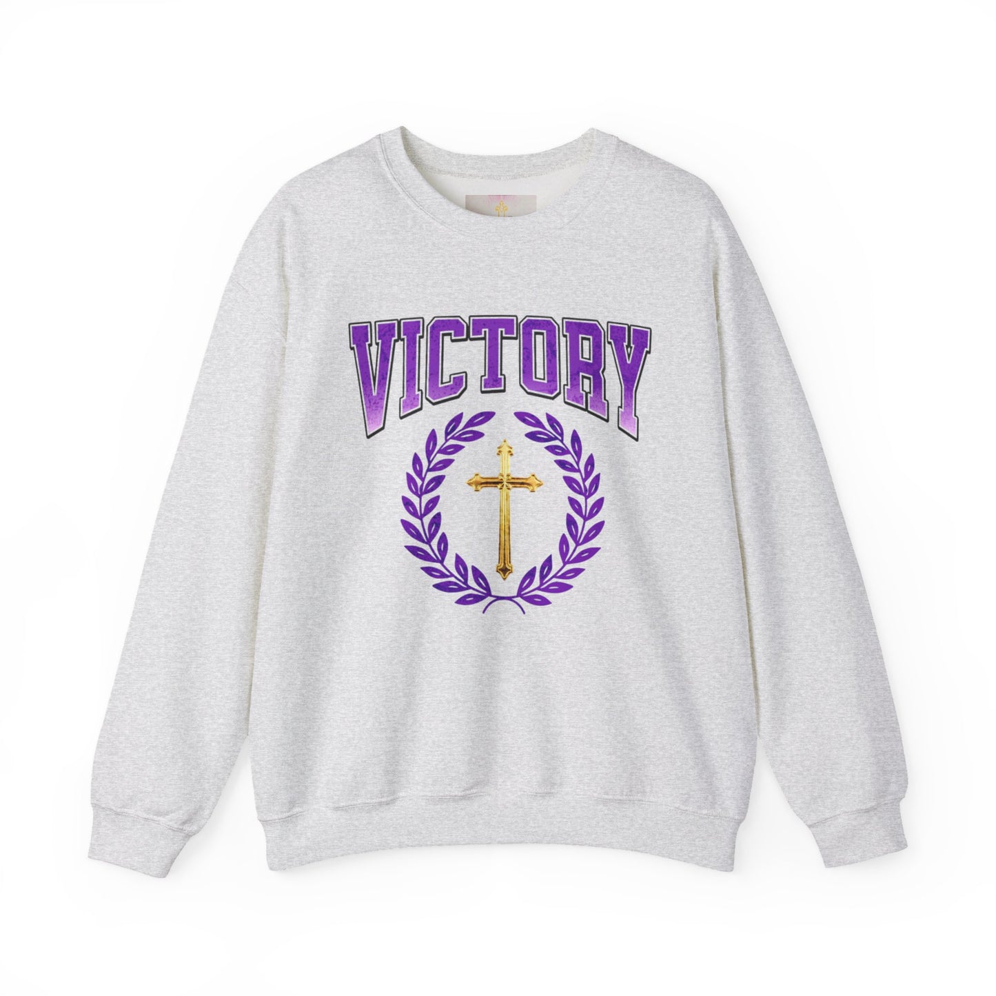 Victory Women’s Sweatshirt – Bold Purple Logo, Faith in Comfort