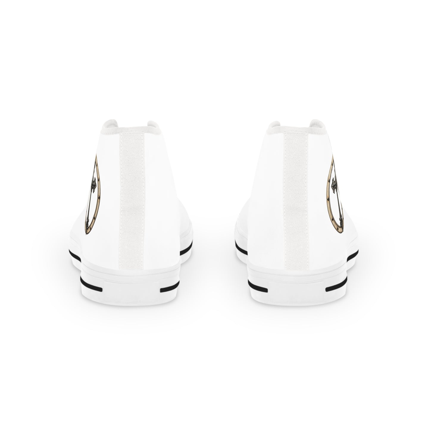 Iron Faith – Men’s High-Top Canvas Sneakers with Cross & Riveted Iron Emblem