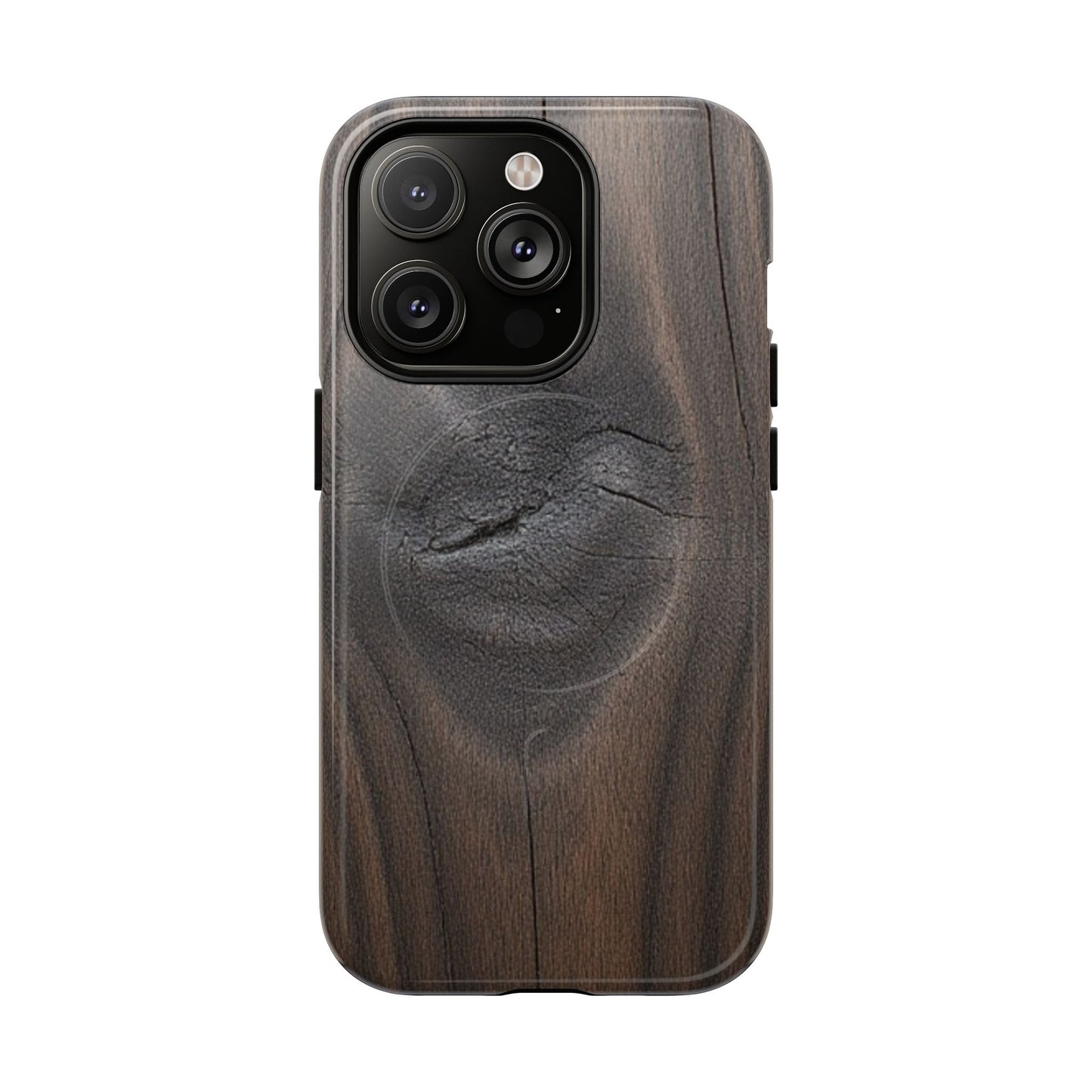 Faith Rooted in Strength – Dark Wood Grain iPhone Magnetic Tough Case