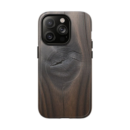Faith Rooted in Strength – Dark Wood Grain iPhone Magnetic Tough Case