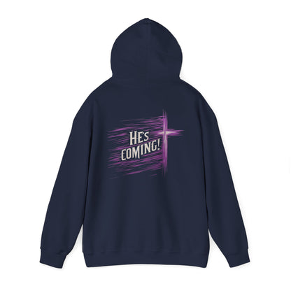 He's Coming – Women’s Christian Hoodie with Cross