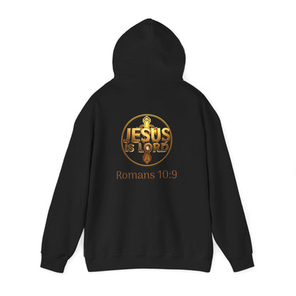 Jesus is Lord - Women's Christian Hoodie with Golden Cross