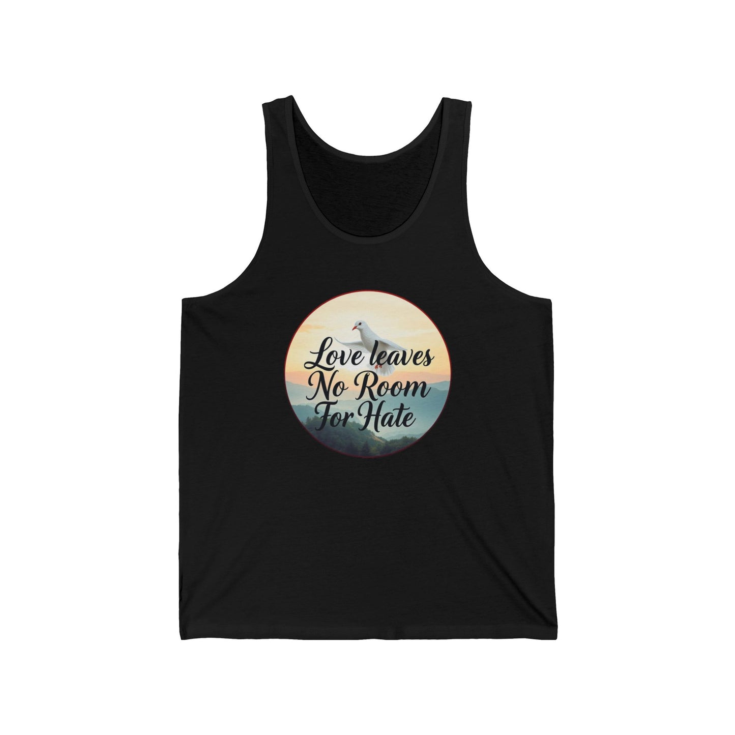 Women’s Christian Tank Top – Love Leaves No Room For Hate Dove Design – Faith & Peace Wear