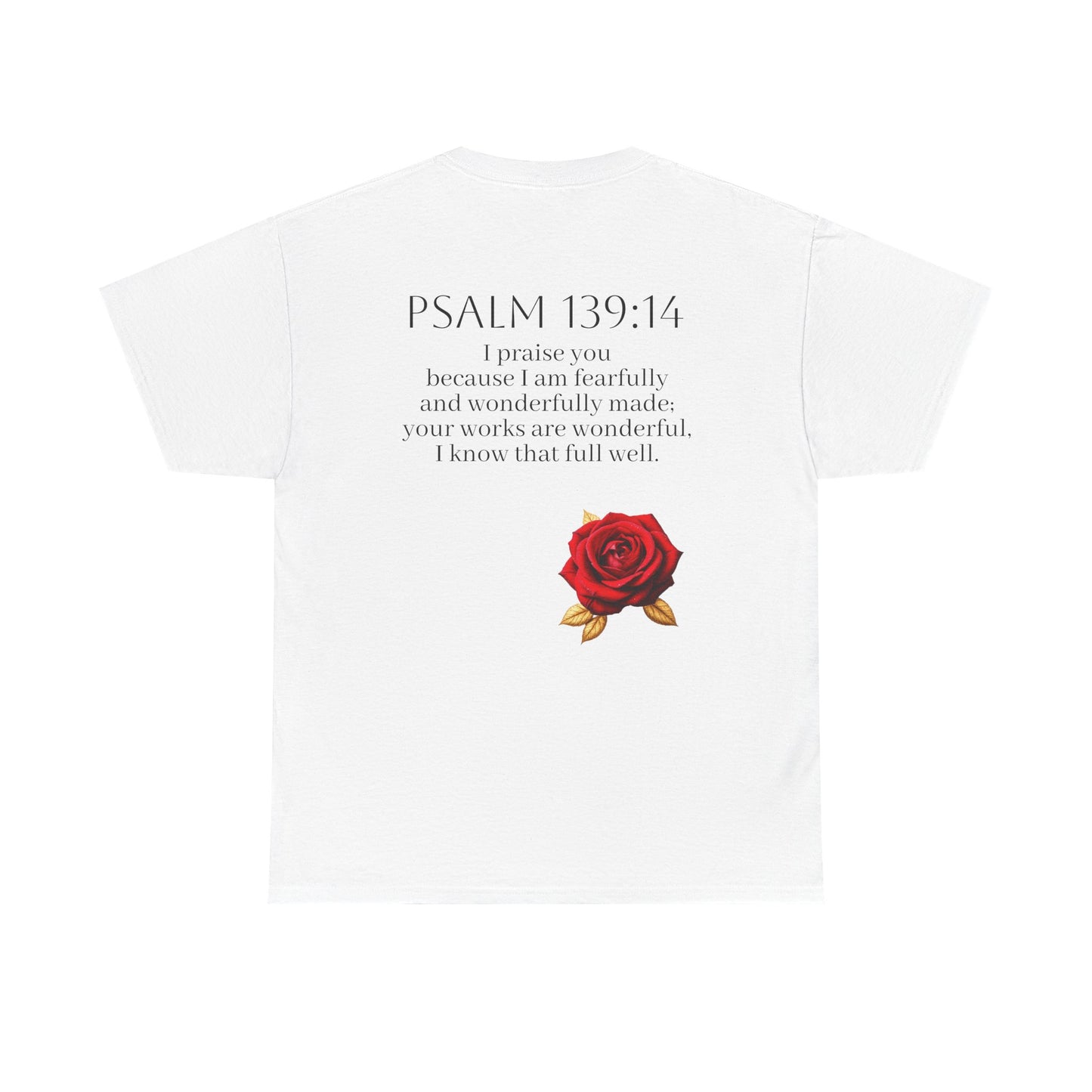 Handcrafted by God (Rose) - Woman's Christian T-Shirt (Dark Lettering)