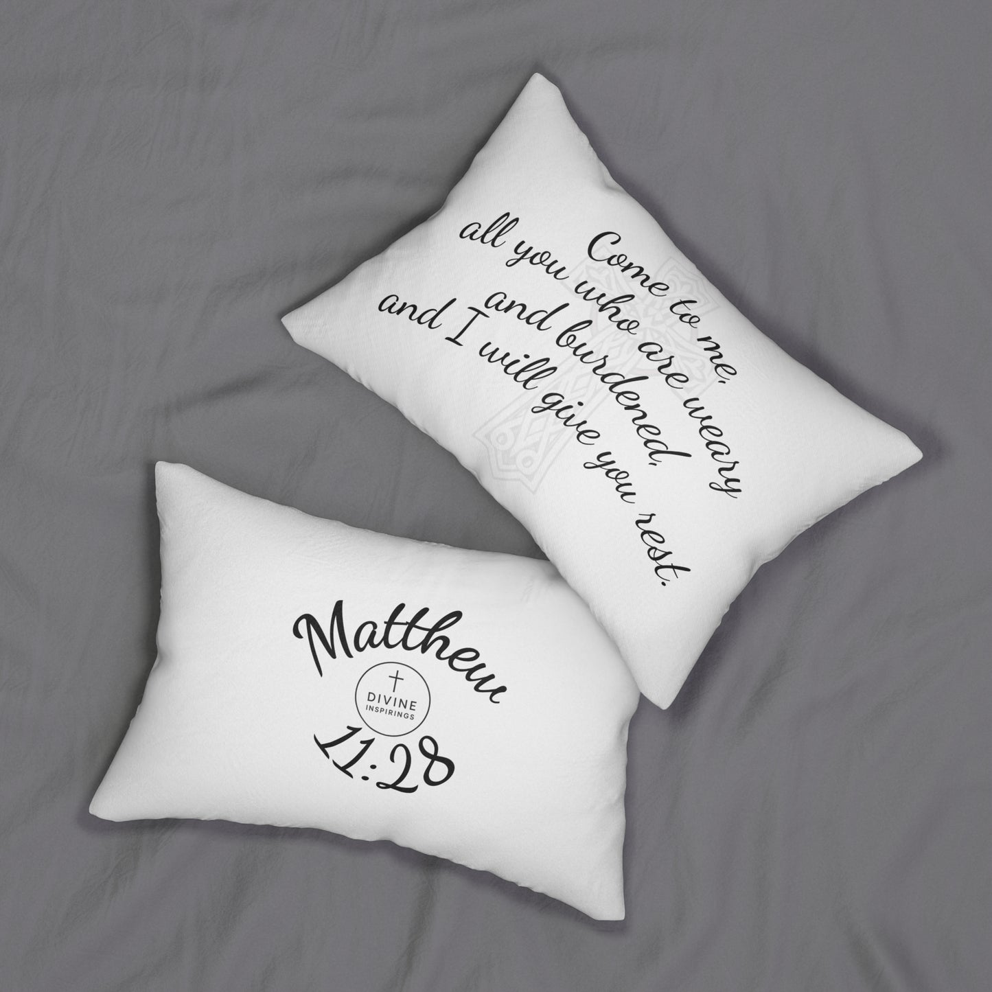 Matthew 11:28 Lumbar Pillow – Rest for the Weary (Literally!)