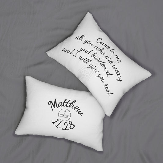 Matthew 11:28 Lumbar Pillow – Rest for the Weary (Literally!)