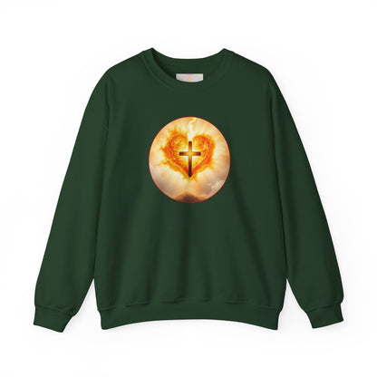 Women’s Sacred Heart Christian Sweatshirt – Symbol of Divine Love Pullover
