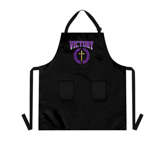 Victory in Christ Inspirational Apron in Black