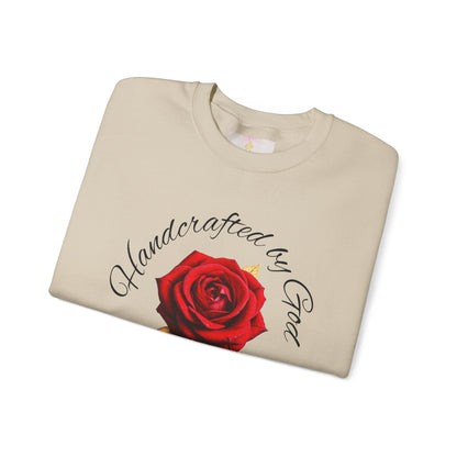 Handcrafted by God Rose Women's Sweatshirt – (Dark Lettering)