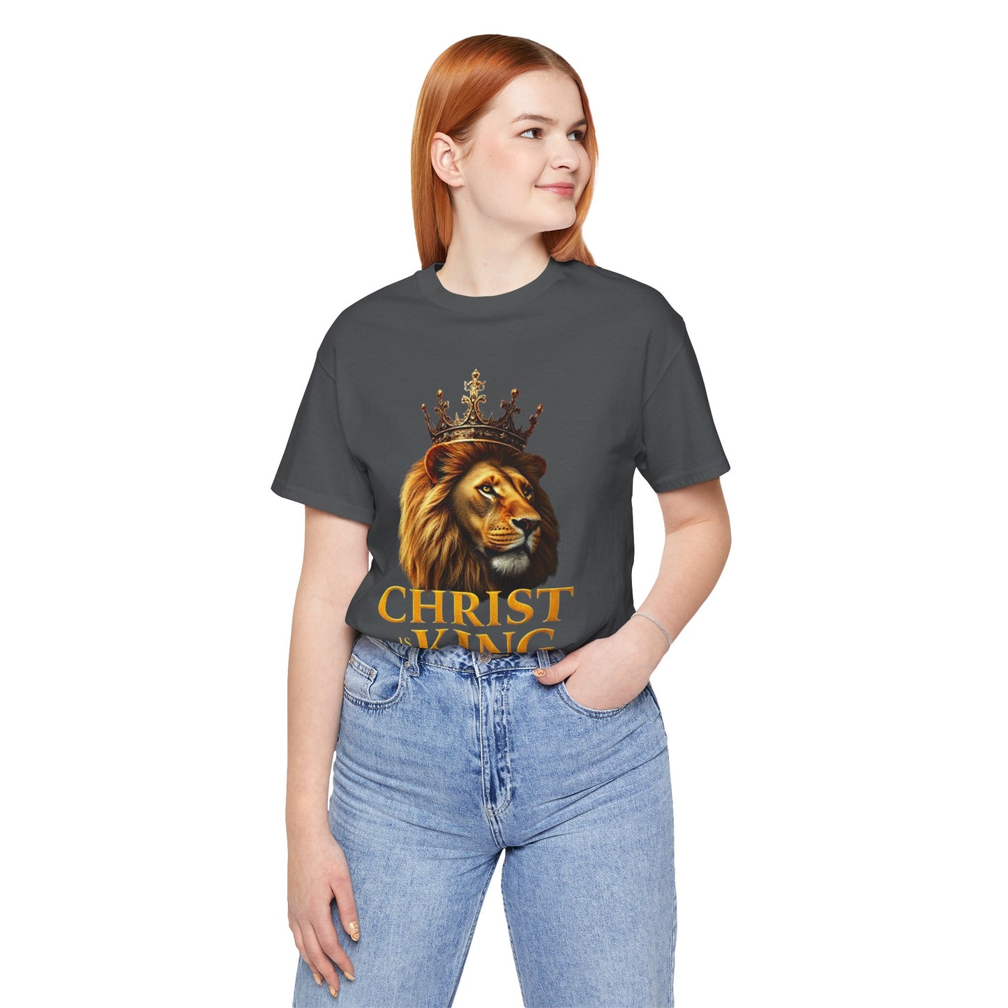 Christ is King Crowned Lion Tee – Inspirational Christian Shirt