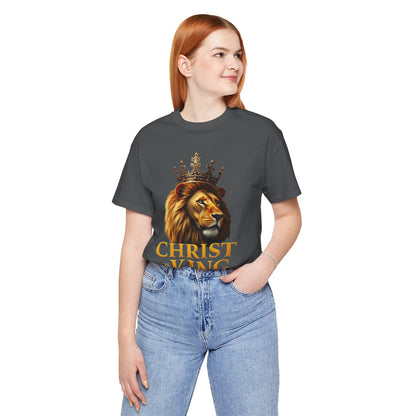 Christ is King Crowned Lion Tee – Inspirational Christian Shirt