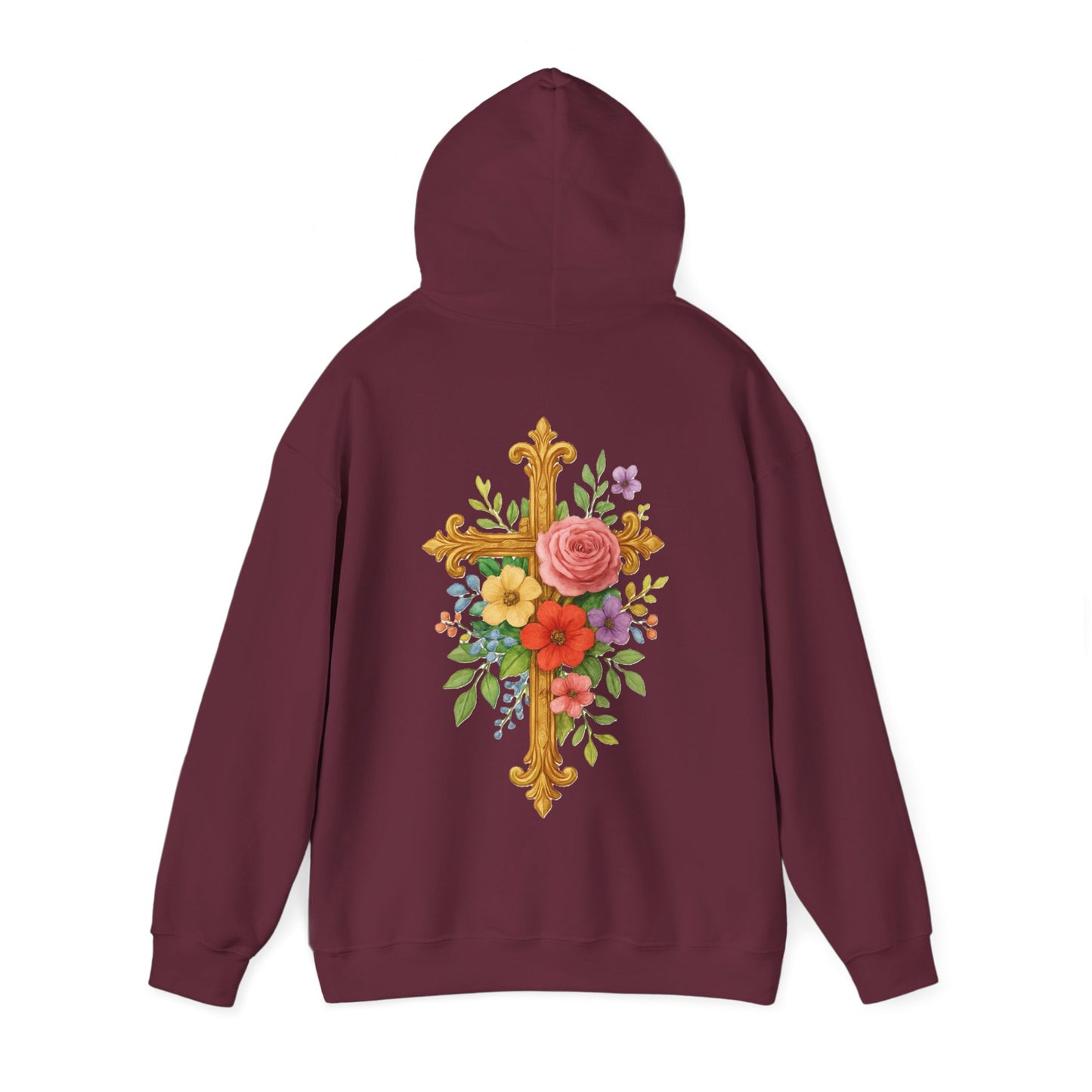 Floral Cross Women’s Hoodie – Wrapped in His Love