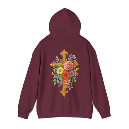 Floral Cross Women’s Hoodie – Wrapped in His Love