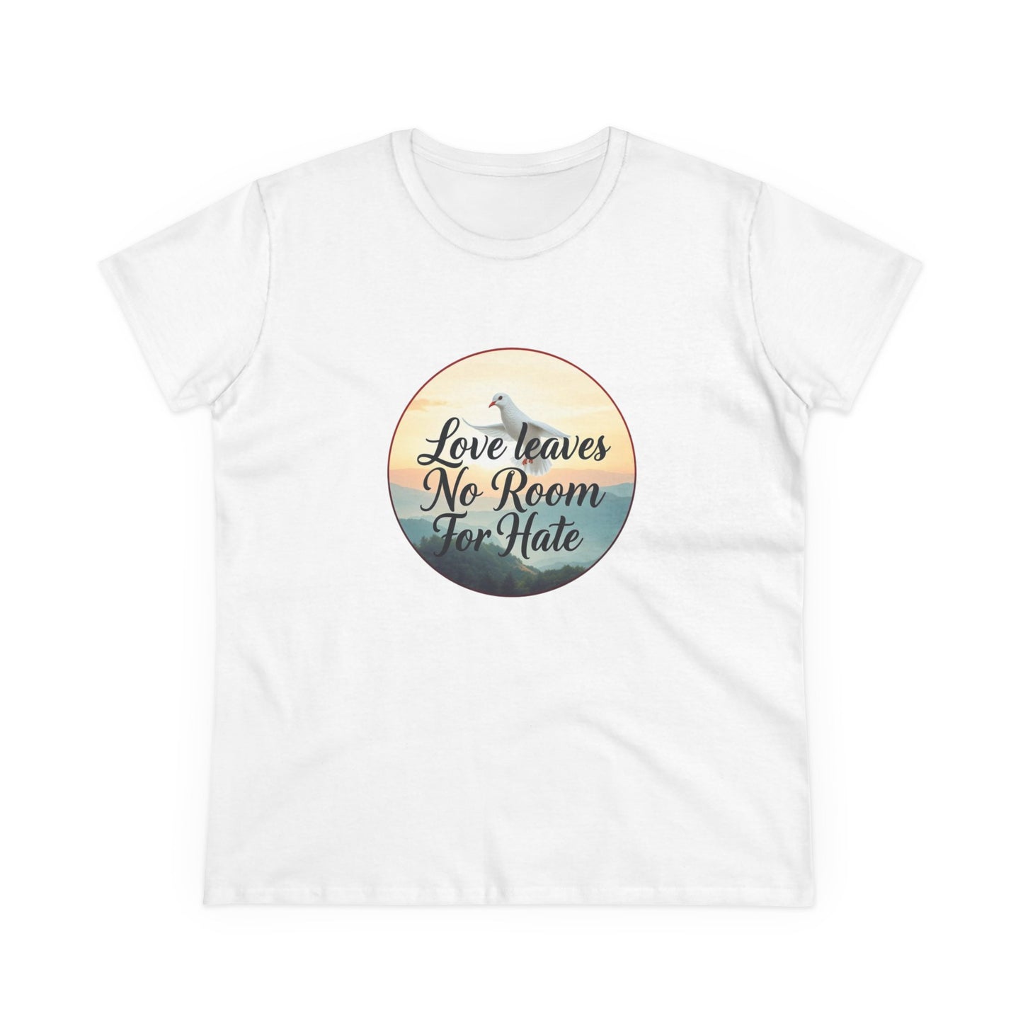 Love Leaves No Room for Hate – Women’s Softstyle Tee of Grace & Compassion