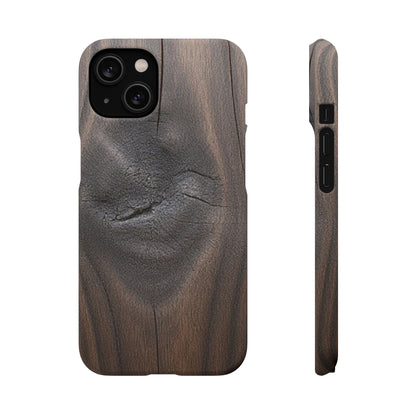 iPhone Snap Case – Dark Wood Grain Design