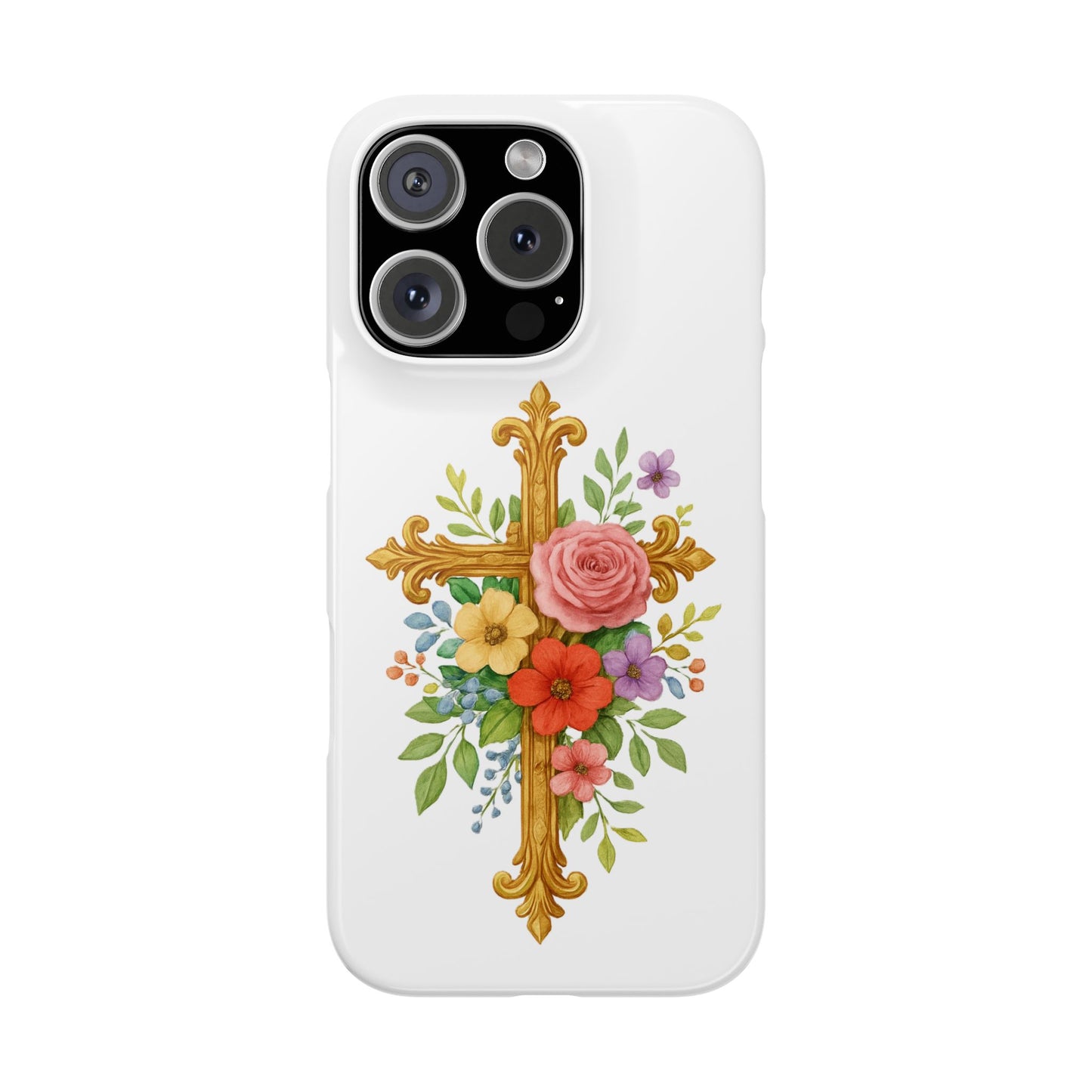 Floral Cross Snap Case for iPhone – Faith in Bloom