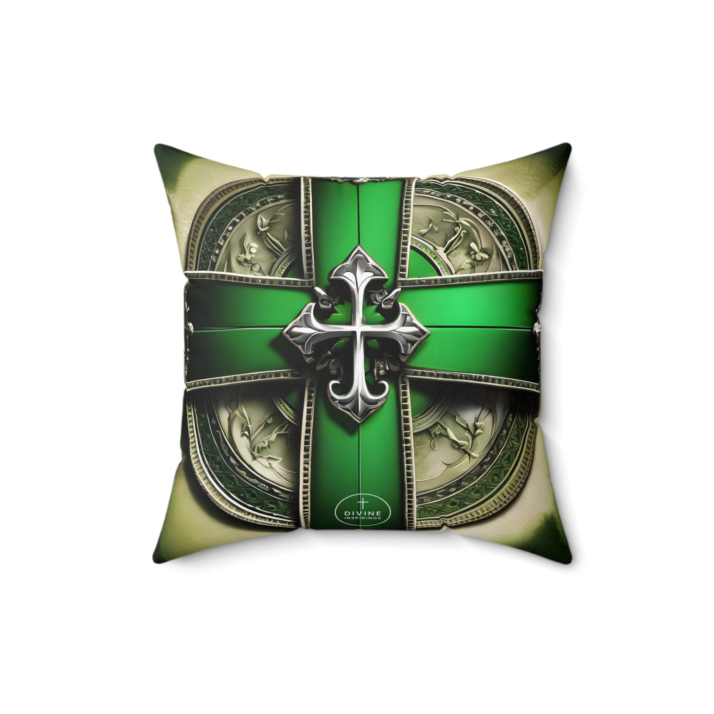 Cornerstone of Faith – Elegant Cross Throw Pillow