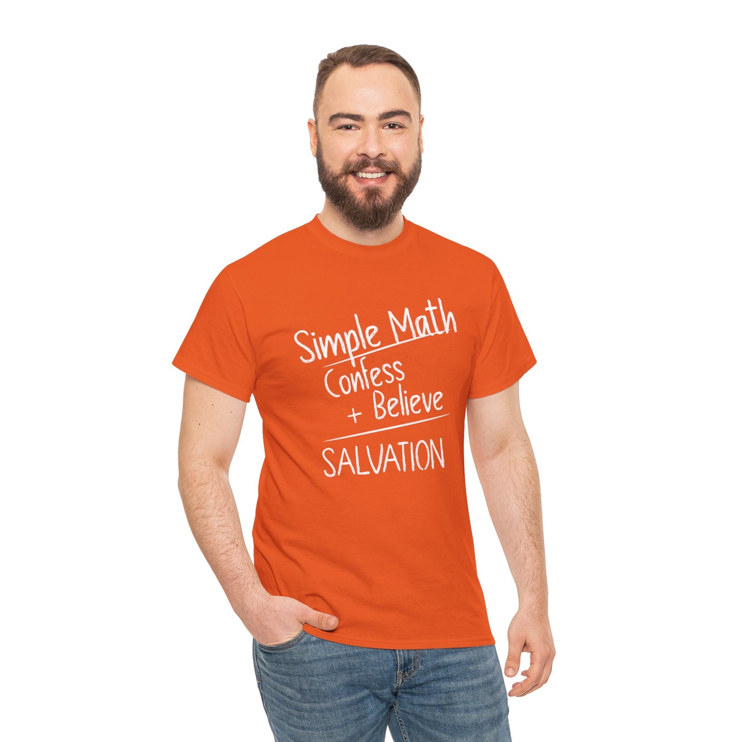 Simple Math of Salvation Men’s T-Shirt – Bold Faith (White Chalk)