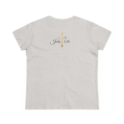Saved Women’s Tee – Christian Faith Shirt with Cross Design