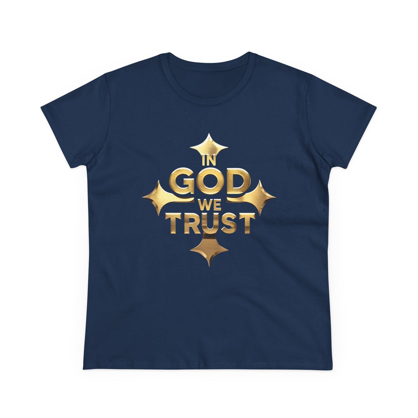 Grace & Glory – Women’s “In God We Trust” Cross Tee