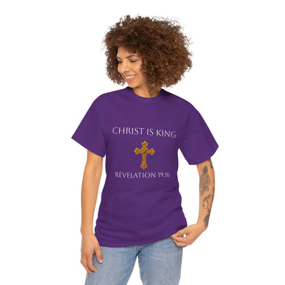 Christ is King Women’s Christian Tee (White Lettering)
